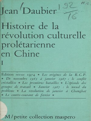 cover image of Histoire de la révolution culturelle prolétarienne en Chine, 1